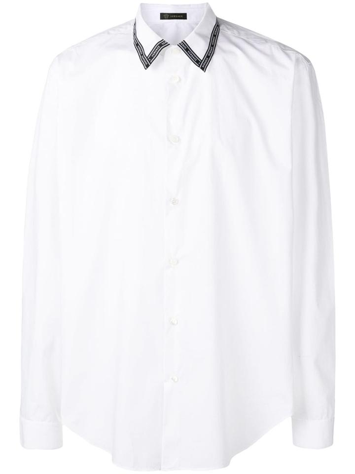 Versace Logo Trim Shirt - White