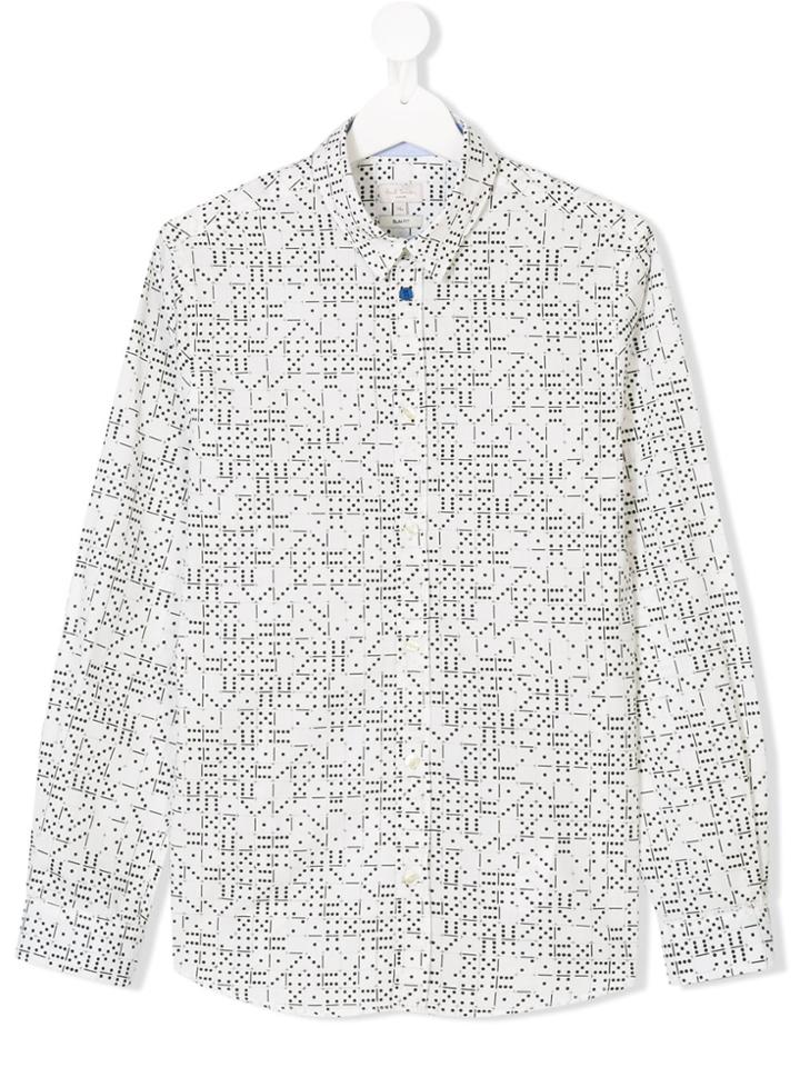 Paul Smith Junior Teen Dominos Print Shirt - White