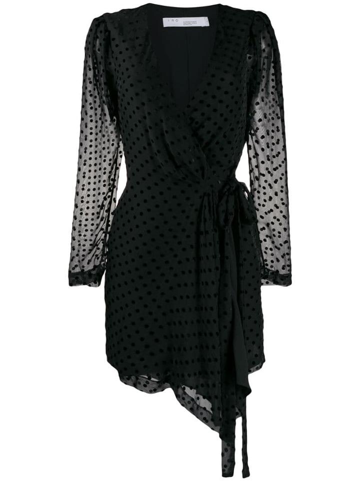 Iro Polka Dot Wrap Dress - Black