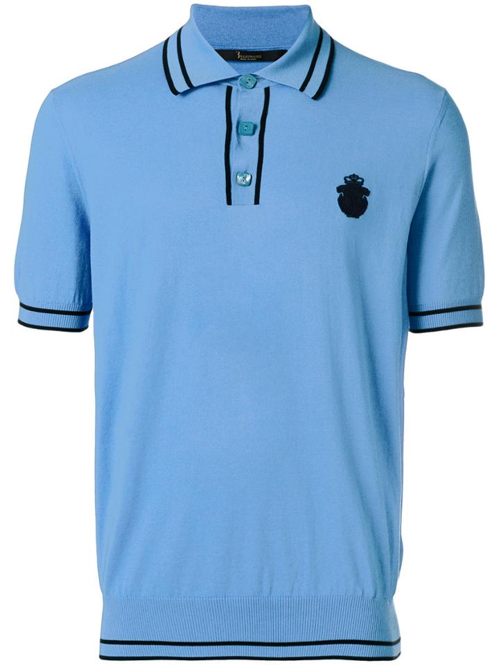 Billionaire Contrast Trim Polo Shirt - Blue
