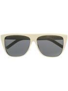 Saint Laurent Eyewear Snakeskin Effect Square Sunglasses - Neutrals