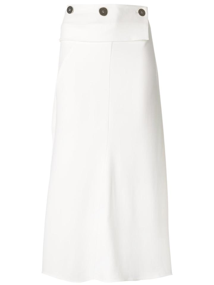 Victoria Beckham Asymmetric Sil Skirt - White