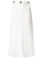 Victoria Beckham Asymmetric Sil Skirt - White
