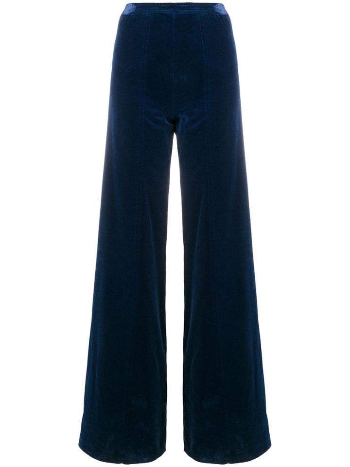 Emanuel Ungaro Vintage High Rise Flared Trousers - Blue