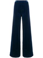 Emanuel Ungaro Vintage High Rise Flared Trousers - Blue