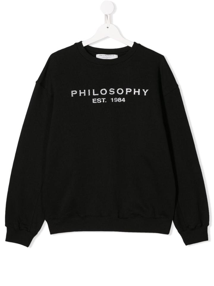 Philosophy Di Lorenzo Serafini Kids Logo Patch Sweatshirt - Black