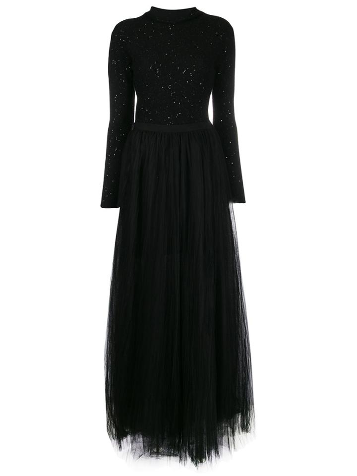 Fabiana Filippi Sparkly Knit Turtleneck Dress - Black