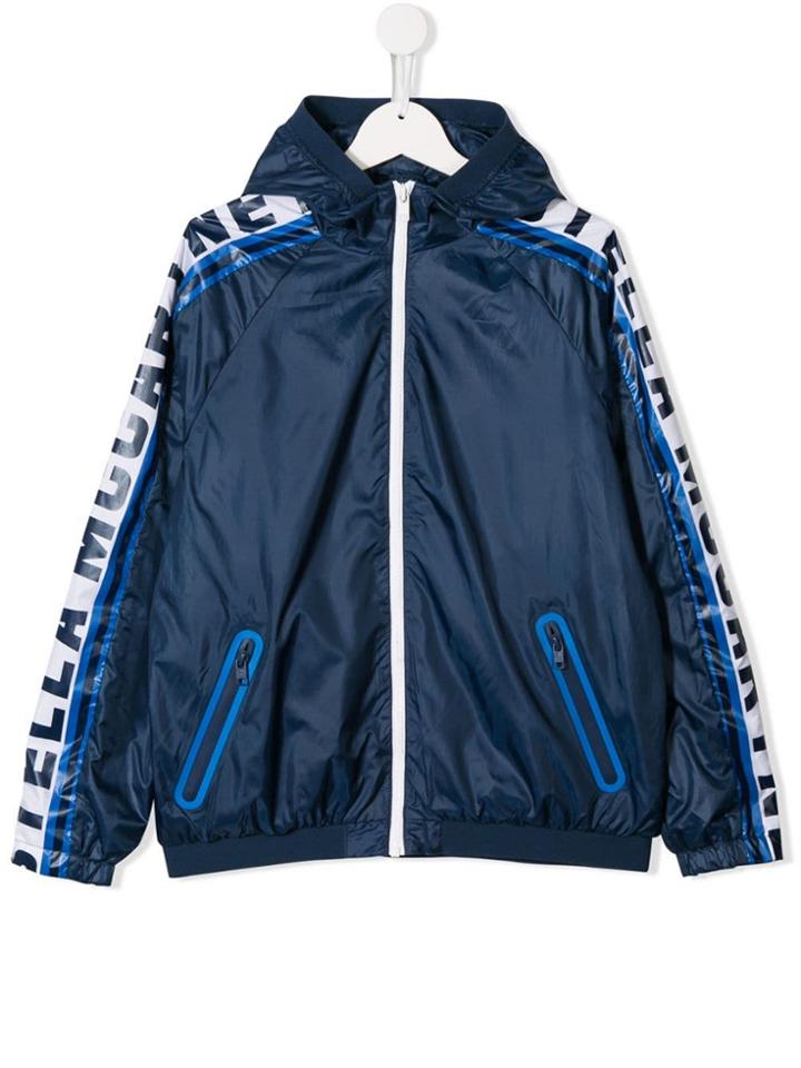 Stella Mccartney Kids Teen Logo Print Jacket - Blue