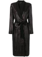 Pinko Sequinned Wrap Dress - Black