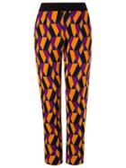 Gig Geometric Knit Trousers, Women's, Size: P, Yellow/orange, Polyamide/viscose