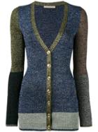 Christopher Kane - Lurex Cardigan - Women - Nylon/polyester/metallized Polyester/viscose - M, Blue, Nylon/polyester/metallized Polyester/viscose