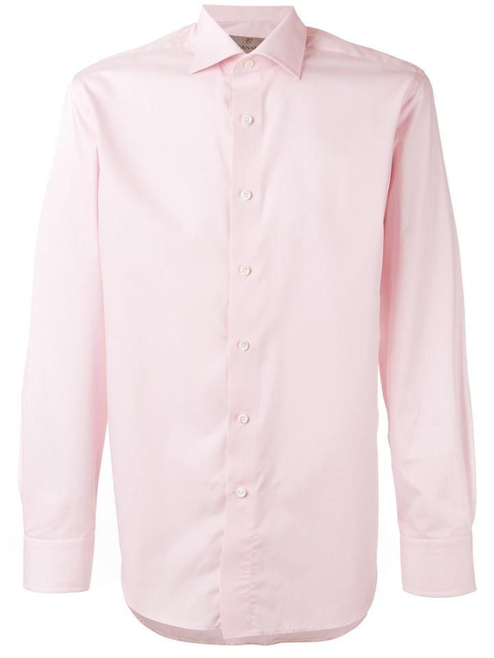 Canali - Plain Shirt - Men - Cotton - 41, Pink/purple, Cotton