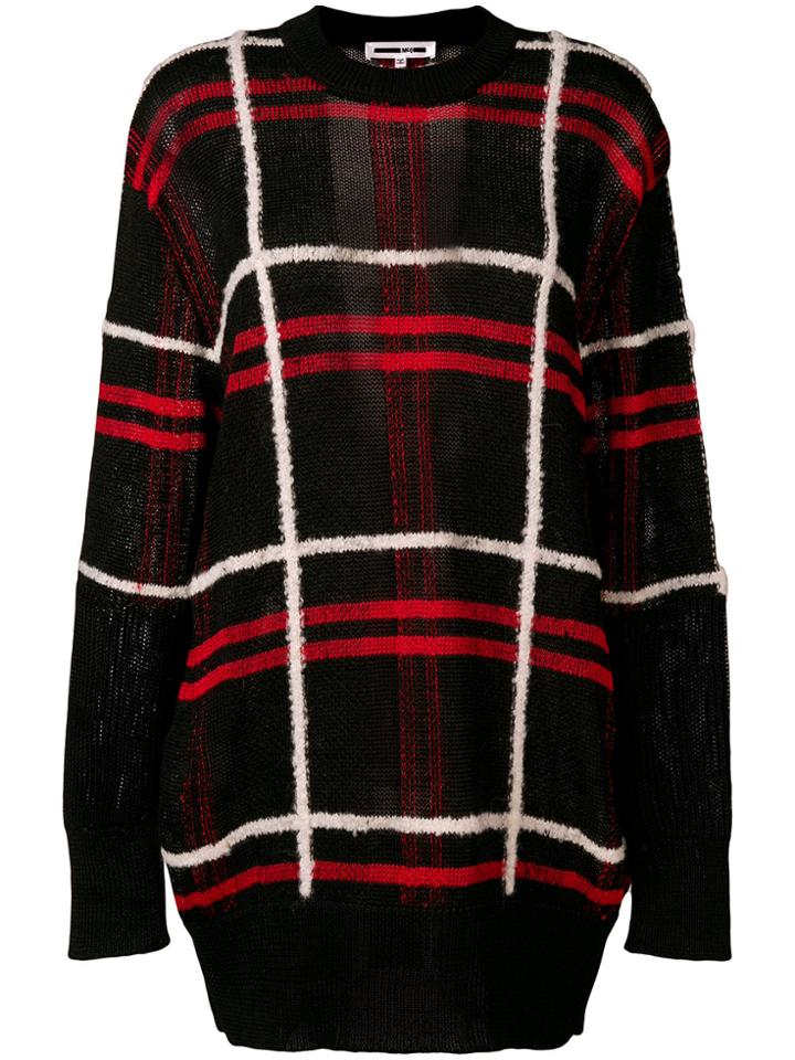 Mcq Alexander Mcqueen Oversized Plaid Sweater - Black