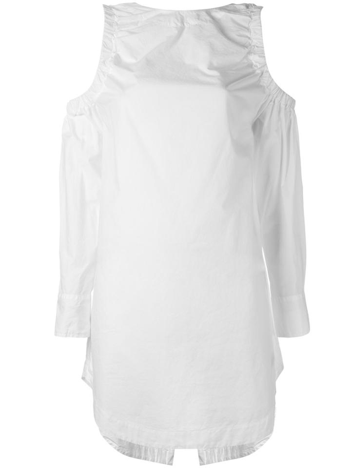 Erika Cavallini - Long Cut-out Blouse - Women - Cotton - 38, White, Cotton