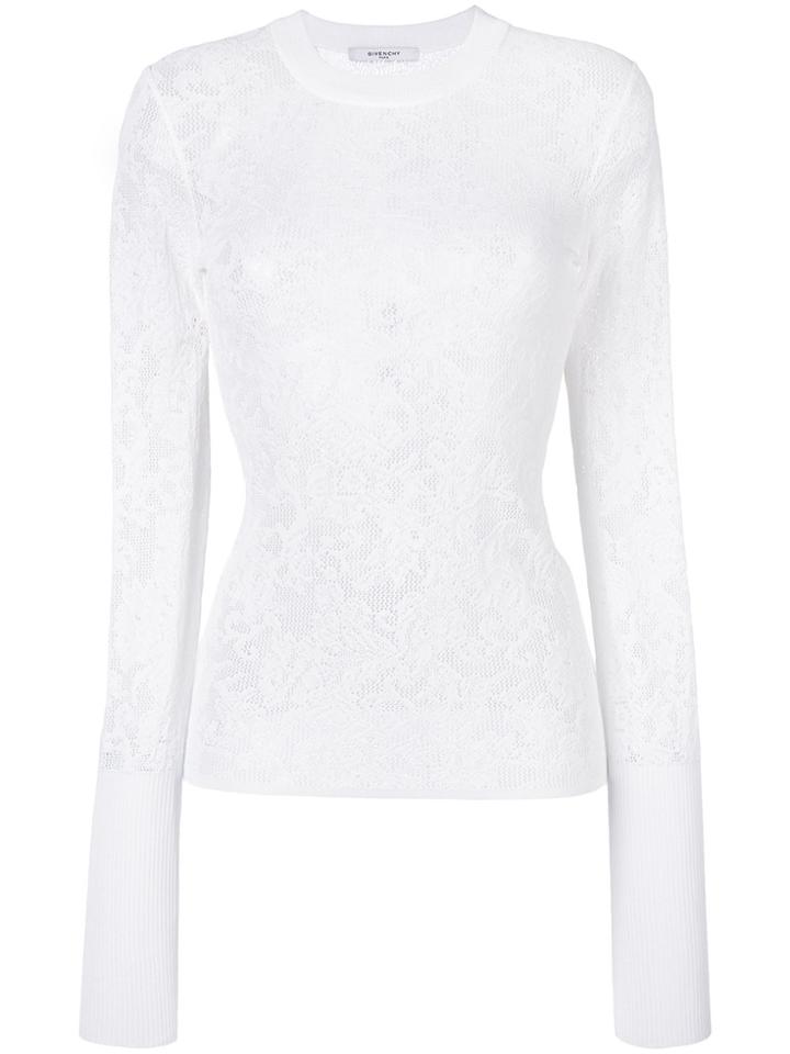 Givenchy Floral Knitted Top - White