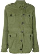 Closed - Off Centre Cargo Jacket - Women - Polyester/viscose - L, Green, Polyester/viscose