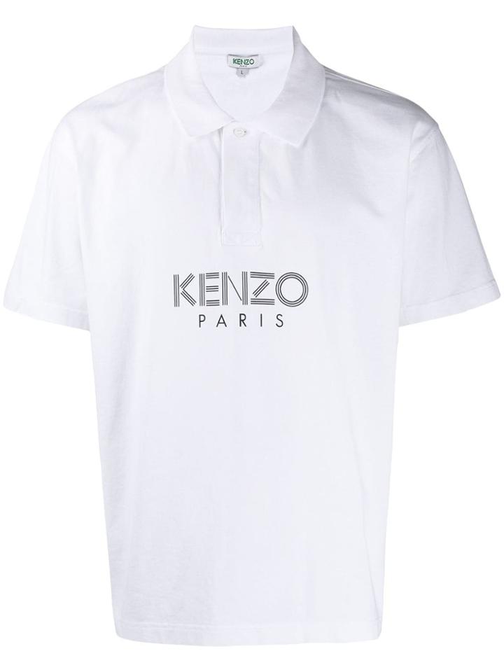 Kenzo Logo Printed Polo Shirt - White