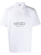 Kenzo Logo Printed Polo Shirt - White