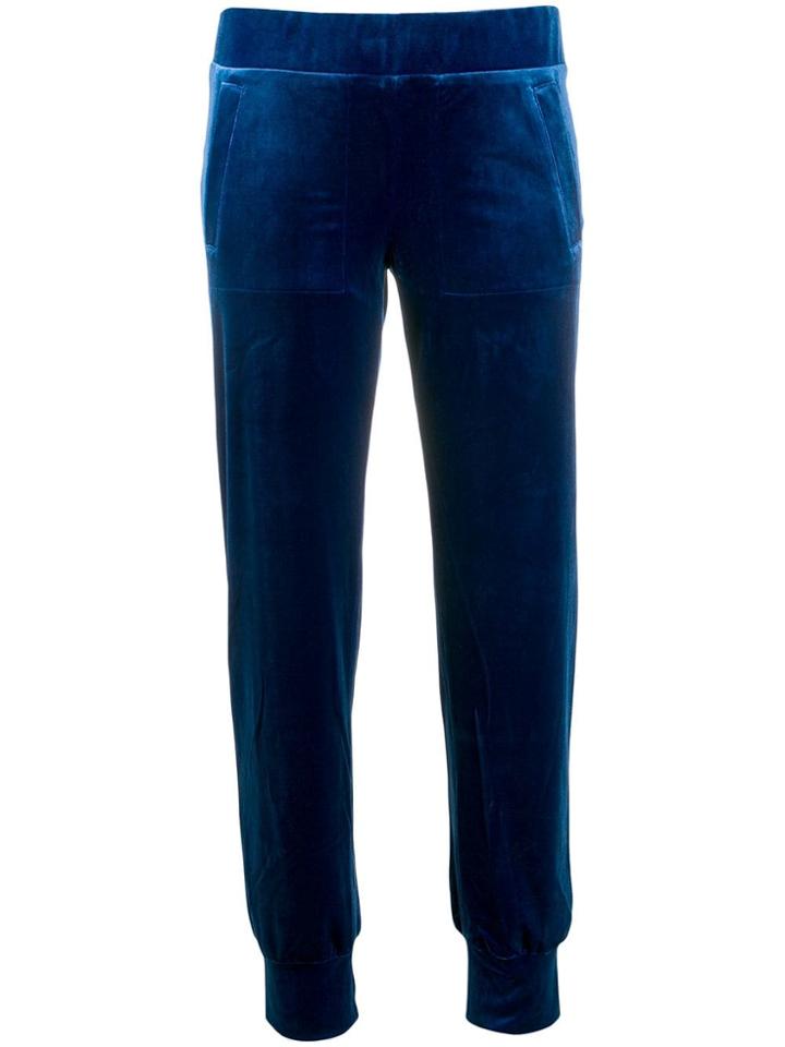 Norma Kamali Velvet Track Pants - Blue