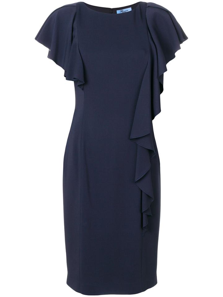 Blumarine Ruffled Fitted Dress - Blue
