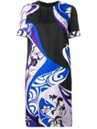 Emilio Pucci Hanami Print Silk Shift Dress - Blue