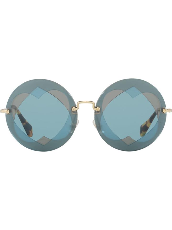 Miu Miu Eyewear Round Heart Sunglasses - Blue