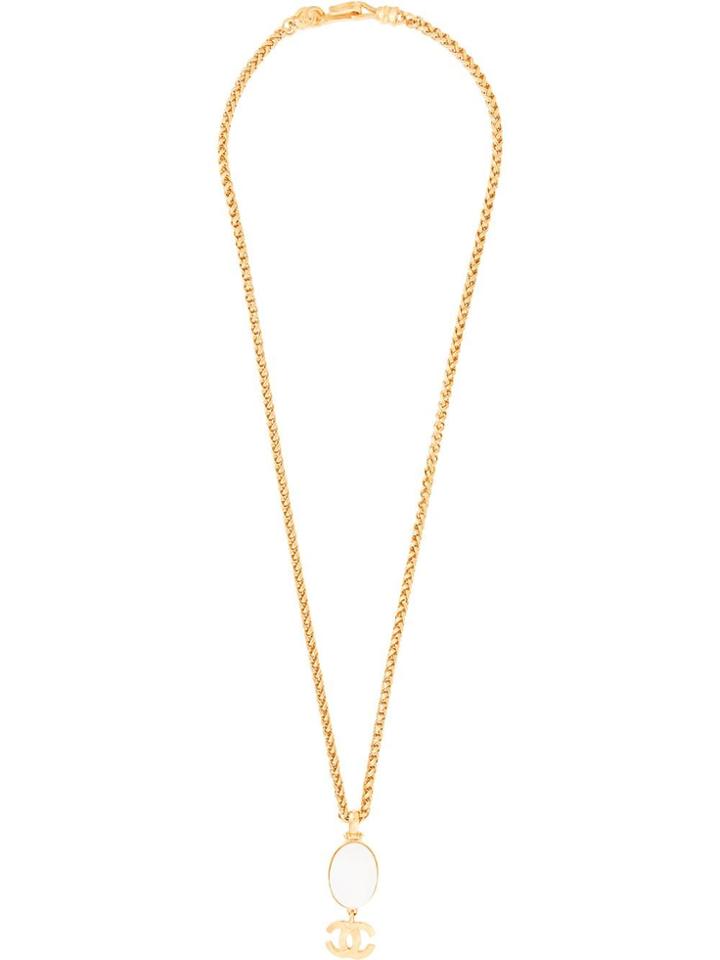 Chanel Pre-owned Cc Logo Tone Gold Chain Necklace