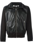 Mcq Alexander Mcqueen Panelled Leather Jacket, Men's, Size: 50, Black, Lamb Skin/polyester