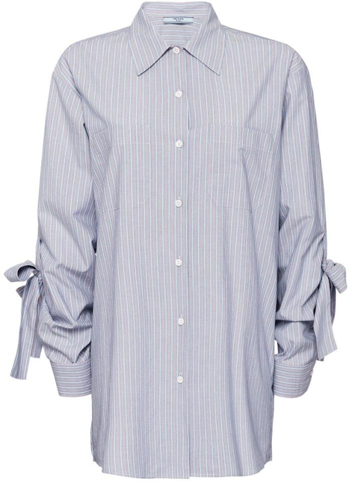 Prada Striped Chambray Shirt - Blue