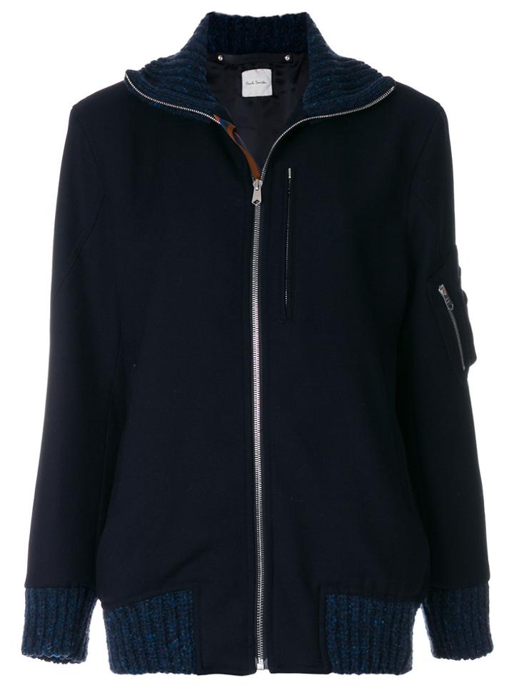 Paul Smith Knitted Trim Jacket - Blue