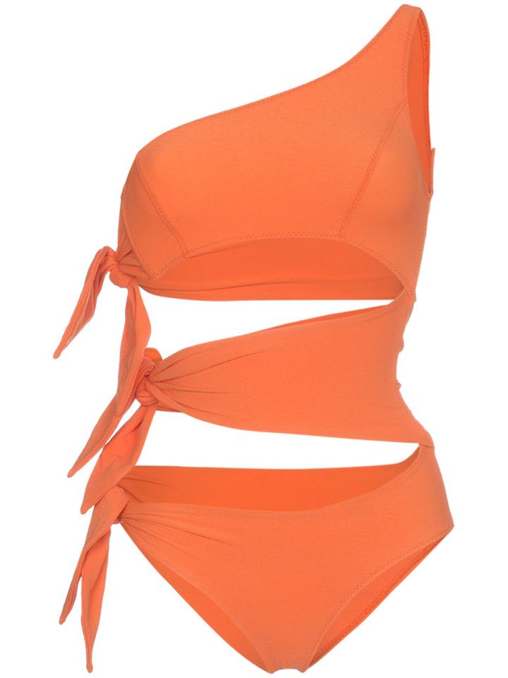 Lisa Marie Fernandez Bianca Three Tie Swimsuit - Yellow & Orange