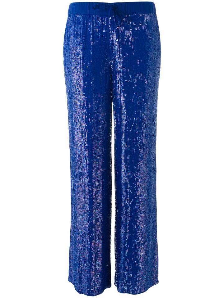 P.a.r.o.s.h. Sequin Trousers, Women's, Size: Medium, Blue, Viscose/pvc