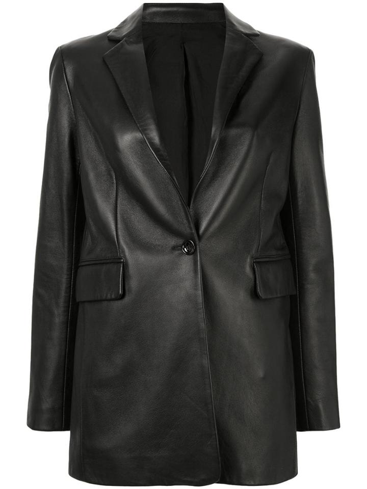 Joseph Leather Blazer - Black