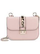 Valentino Valentino Garavani 'glam Lock' Shoulder Bag, Women's, Pink/purple, Leather/metal/suede