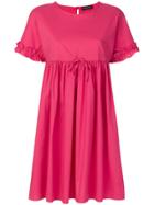 Twin-set Shortsleeved Flared Dress - Pink & Purple