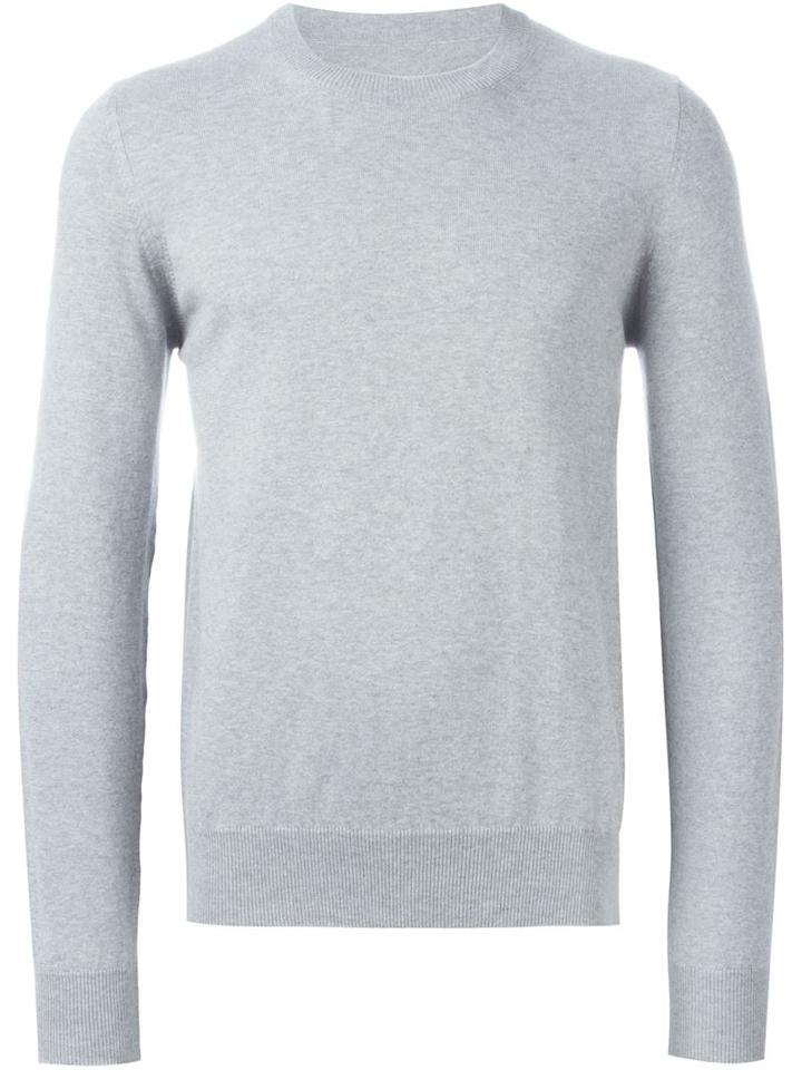 Maison Margiela Elbow Patch Jumper, Men's, Size: Large, Grey, Cotton/calf Leather