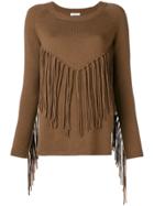 P.a.r.o.s.h. Fringed Knitted Top - Brown