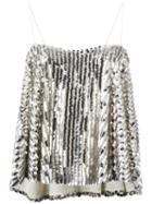 Jovanna - Shimmy Sequins Top - Women - Acrylic/polyester - 10, Grey, Acrylic/polyester