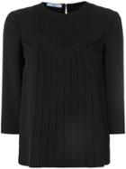 Prada Ribbed Knitted Top - Black
