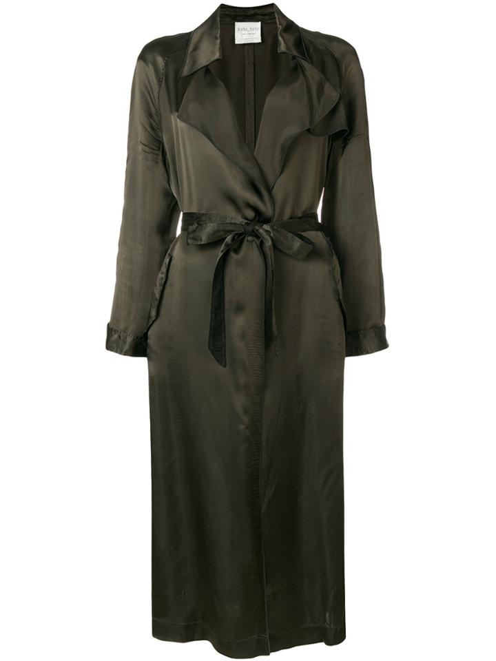 Forte Forte Belted Trench Coat - Green