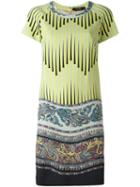 Etro Arabesque Print Shift Dress, Women's, Size: 40, Green, Acetate/viscose/wool