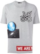Love Moschino Multi-print T-shirt, Men's, Size: Xl, Grey, Cotton