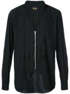 Comme Des Garçons Homme Plus Creased Zipped Shirt - Black