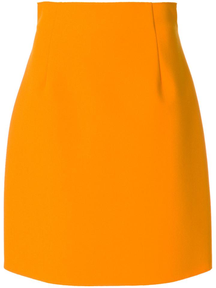 Msgm High Rise Mini Skirt - Yellow & Orange