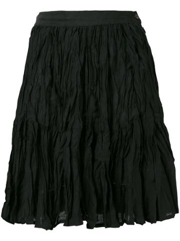 Kenzo Vintage Crinkled Skirt - Black