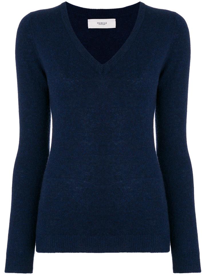 Pringle Of Scotland Cashmere Knitted V-neck Jumper - Blue