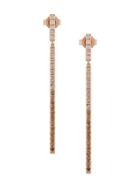 Eva Fehren 18kt Rose Gold Line Diamond Earrings