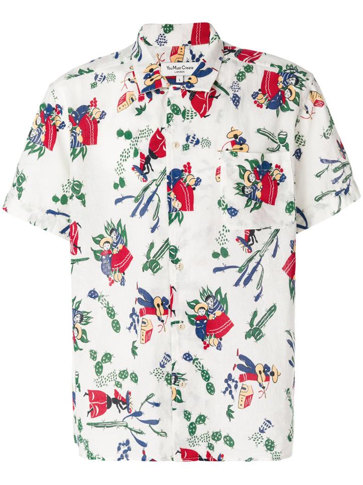 Ymc Printed Style Shirt - White