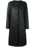 Yves Salomon Reversible Coat, Women's, Size: 40, Black, Lamb Skin/polyester/polyamide/lamb Fur
