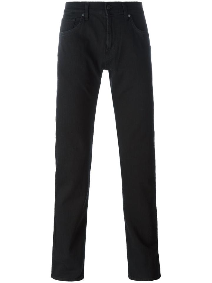 7 For All Mankind Slim-fit Jeans, Men's, Size: 32, Black, Cotton/polyester/spandex/elastane